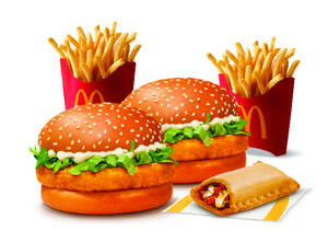 Burger Combo for 2: McChicken Burger with Pizza McPuff