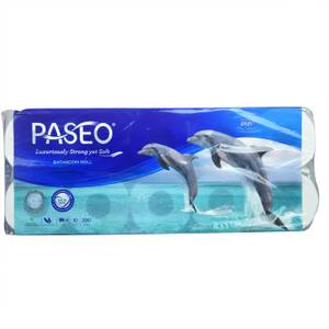 Paseo Dolphin Print Luxuriously Extra Soft 4 Ply Toilet Paper 10 Toilet Rolls 200 Sheet