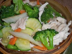 Steamed Chicken With Vegetables-[dry]