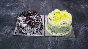 Eggless blackforest cake [500grams] + eggless pineapple cake [500grams]
