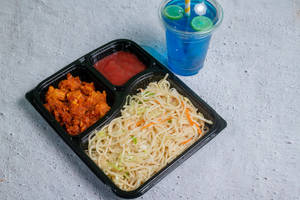 Veg Noodles + Gobi Manchurian + Blue Lemonade