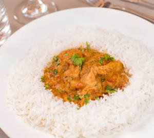 White Rice With Chicken Curry