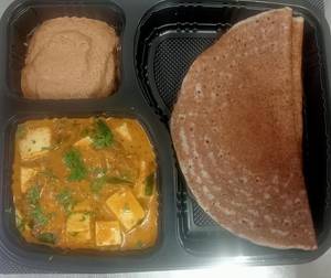 Tofu Curry Mini Meal With Multigrain Dosa Served With Palli Chutney