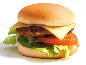 Veg & Cheese Burger with fries