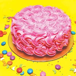 Strawberry Rose Cake (Eggless)