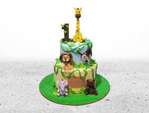 Zoo Animal Birthday Cake