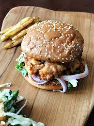 Spicy paneer burger with french fries