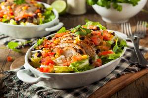 Chicken Mexican Salsa Salad[high Fiber & Protein]