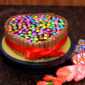 Kit Kat Gems Cake Eggless