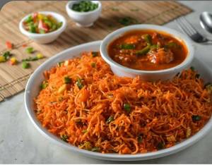 Veg Triple Szechwan Rice With Manchurian