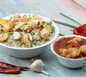Chicken Fried Rice With Chicken Hot Garlic Combo