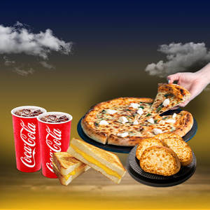 1 Cheese Burst Pizza [10"]+ 1 Garlic Bread + 1 Grill Sandwich + 2 Coke