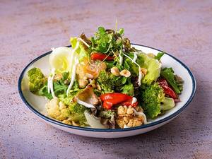 Hearty Roasted Broccoli & Cauliflower In Blue Cheese Dressing