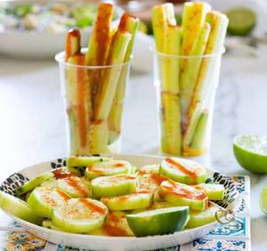 Green Cucumber With Salt And Spicy