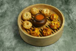 Veg Afghani Momos (3pcs) + Veg Fried Momos (3pcs)