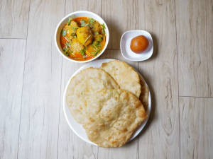 Peas Kachori(4pc) + Aloo Dum + Sweet     