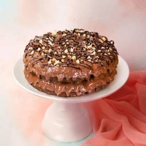 Almond Brownie Waffle Cake