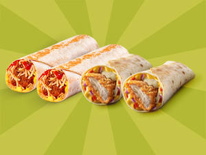2 Crispy Chicken Wrap + 2 Sriracha Burrito Chicken at 390