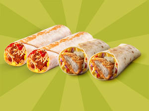 2 Crispy Chicken Wrap + 2 Habanero Burrito Chicken @ 105 each
