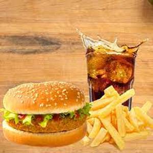 Veg Burger  + Fries + 180 Ml Can