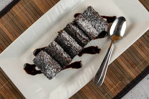 Chocolate Brownie with chocolate sauce	