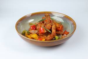 Batter Chili Garlic Prawns With Crunchy Ginger