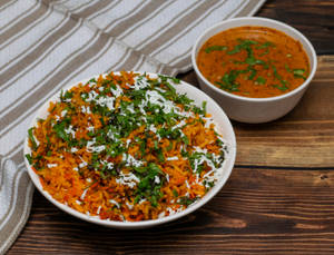 Chaap Tikka Biryani With Gravy