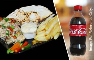 Arabian Shawarma on Plate with Fries + Coca Cola (250 ml)