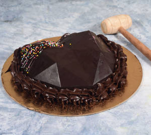 Dark Chocolate Heart Pinata Cake