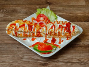 Spicy Schezwan Chicken N Egg Grilled Sandwich