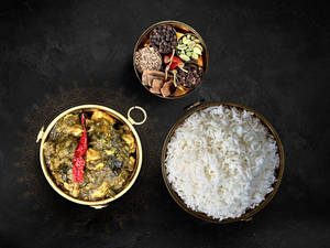 Gongura Chicken With Plain Rice