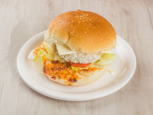 Veg Schezwan Cheese Burger