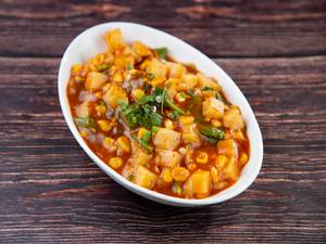 Diced Potatoes With American Corn And Spinach