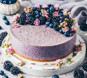 Eggless blue berry cake