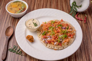Vegetable Uttapam (Serve with sambar & chutney)