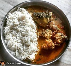Rohu Fish Curry Rice