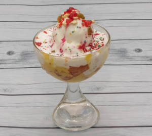 Fruit Salad with Vanilla Ice Cream