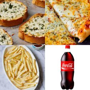 Margherita Pizza+French Fries+Garlic Bread+Coke
