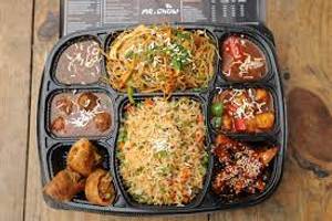 Chinese Thali with Veg Manchurian Roll