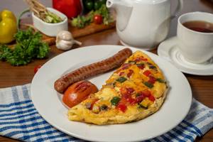 Cheesy Spinach & Mushroom Omlette