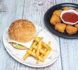 Chicken Cheese Burger + Fries (Small) + Chicken Nuggets (08PC)