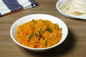 Sambar rice with appalam