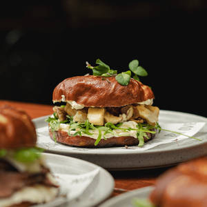 King Oyster Mushroom Bagel sandwich