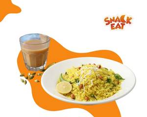 Poha 2plates With Chai 2-3 Cups