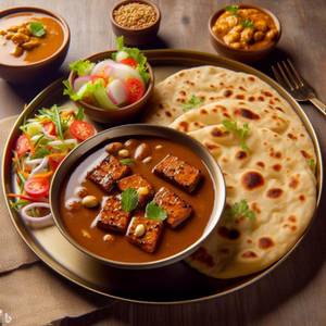 Soya Chaap Gravy with 3 Masaledar Ghee Paratha and Salad