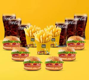 6 Tandoori Chicken Burger + 3 Salted Fries + 6 Pepsi (250Ml)