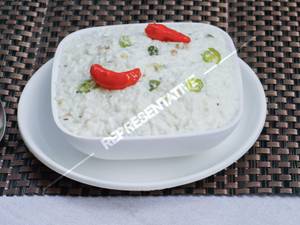 Curd Rice(seved with mango pickle)