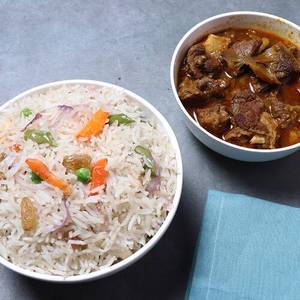 Mutton Curry + Veg Pulao