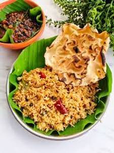 Rice + vathalkulambu 