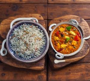 Steam Basmati rice  with Kadai Paneer added chef's secret spices